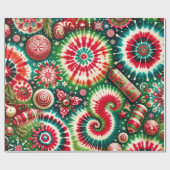 旋回サイケデリッククリスマス包装紙 ラッピングペーパー (フラット)