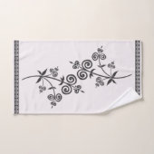 旋回スタイルフローラ&観賞用パターンの葉 バスタオルセット (ハンドタオル)