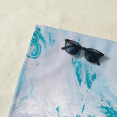 旋回ターコイズ波抽象芸術海波芸術 ビーチタオル (インサイチュ)