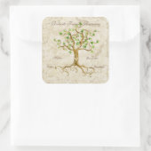 旋回ツリールーツ古代ファミリ懇親会名タグ スクエアシール (バッグ)