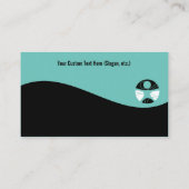 旋回ティール（緑がかった色）モダンとブラックロゴカイロプラクター 名刺 (裏面)