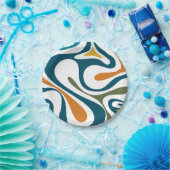 旋回トリップ（幻覚体験）のようなモダンレトロモダン抽象芸術 ペーパープレート (パーティー)