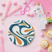 旋回トリップ（幻覚体験）のようなモダンレトロモダン抽象芸術 ペーパープレート (パーティー)