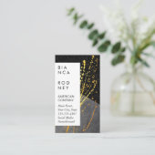 旋回パターン石板金ゴールドスパッタ 名刺 (スタンド正面)