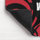 旋回パタ市松模様にーン |濃い赤、白、黒 マウスパッド (コーナー)