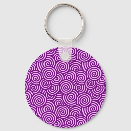 旋回パタ日本のーン – オーキッドピンクと紫 キーホルダー (正面)