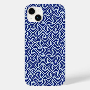 旋回パタ日本のーン – ネイビー青と白 Case-Mate iPhone 14 PLUSケース