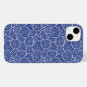 旋回パタ日本のーン – ネイビー青と白 Case-Mate iPhoneケース (裏面 (横))