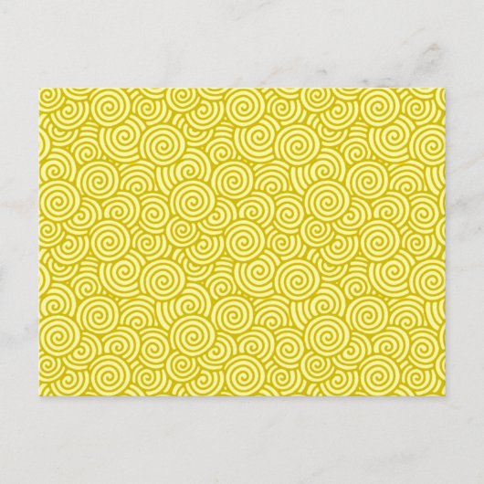 旋回パタ日本のーン – マスタードとライトイエロー ポストカード (正面)