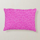 旋回パタ日本のーン – 明るい赤紫色ピンクと白 アクセントクッション (裏面)