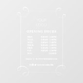 旋回フレームカスタムビジネスロゴの営業時間 ウィンドウサイン (シート)