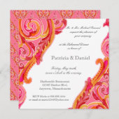 旋回モダンの華やかなハートリハーサルディナーカード 招待状 (正面/裏面)