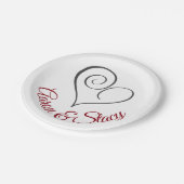 旋回モダンハートパーソナライズされた ペーパープレート (アングル)