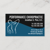 旋回モダンバック背骨ロゴカイロプラクター 名刺 (正面)