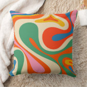 旋回モダンレトロトリップ(幻覚体験)のようなカラフル抽象芸術 クッション (ブランケット)