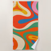 旋回モダンレトロトリップ（幻覚体験）のようなカラフル抽象芸術 ビーチタオル (正面)