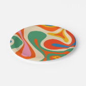 旋回モダンレトロトリップ（幻覚体験）のようなカラフル抽象芸術 ペーパープレート (アングル)