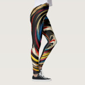 旋回モダン抽象芸術アート レギンス (右)