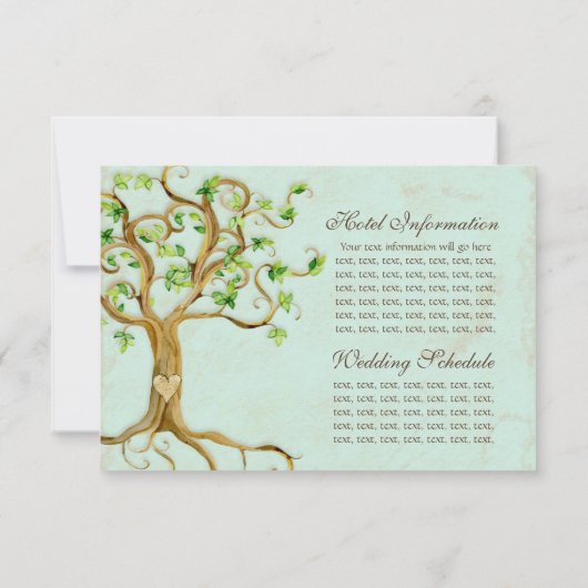 旋回モダン木根リーフアンティーク 招待状 (裏面)