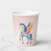 旋回ユニコーン誕生日 紙コップ (裏面)