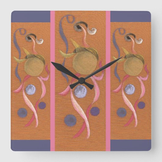 旋回体サーカススクエアウォールクロック スクエア壁時計 (正面)