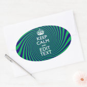 旋回保グラフィックのCalm文字鮮やか。 楕円形シール (封筒)