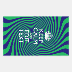 旋回保グラフィックのCalm文字鮮やか。 長方形シール