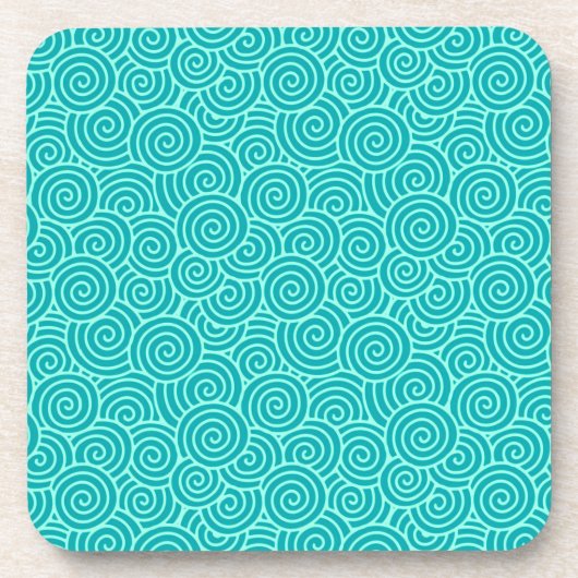 旋回日本のパターン – ターコイズとアクア コースター (正面)