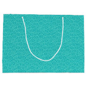 旋回日本のパターン – ターコイズとアクア ラージペーパーバッグ (裏面)