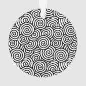 旋回日本のパターン – 白と黒 オーナメント (裏面)