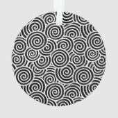 旋回日本のパターン – 白と黒 オーナメント (裏面)