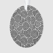 旋回日本のパターン – 白と黒 オーナメント (正面)