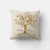 旋回木のルーツの古い名パーソナライズされた前ハート クッション (正面)