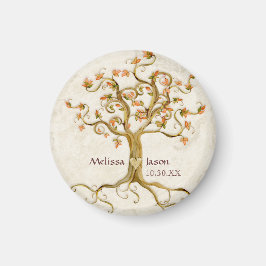 旋回木のルーツの古い名パーソナライズされた前ハート マグネット