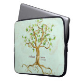 旋回木のルーツの古い名パーソナライズされた前ハート ラップトップスリーブ (正面左)