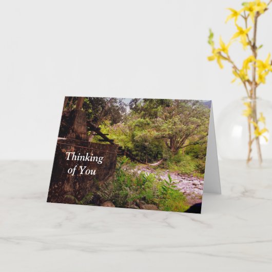 旋回橋、マウイハワイのあなたの考えること カード (黄色い花)