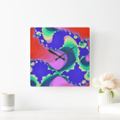 旋回水 スクエア壁時計 (ホーム)