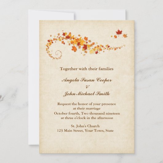 旋回紅葉結婚ズ 招待状 (正面)