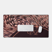 旋回素晴らしバラフェイク金ゴールド個人イニシャル デスクマット (キーボード&マウス)