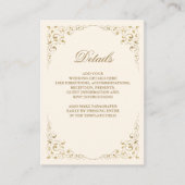 旋回素朴フレームクリームと金ゴールド結婚の詳細 エンクロージャーカード (正面)