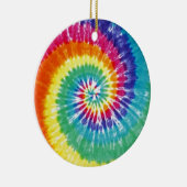旋回絞り染め数々のカラー虹 セラミックオーナメント (右)