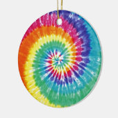 旋回絞り染め数々のカラー虹 セラミックオーナメント (左)