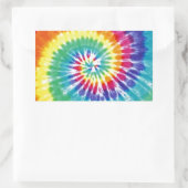 旋回絞り染め数々のカラー虹 長方形シール (バッグ)