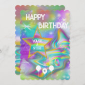 旋回銀河系ハッピーバースデーフラットカード サンキューカード (正面/裏面)