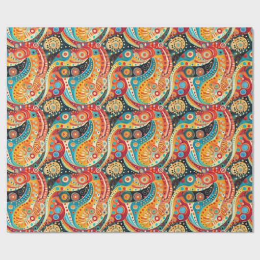 旋回鮮やからせん状と幾何はっきりしたデザイン ラッピングペーパー (フラット)