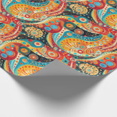 旋回鮮やからせん状と幾何はっきりしたデザイン ラッピングペーパー (角)