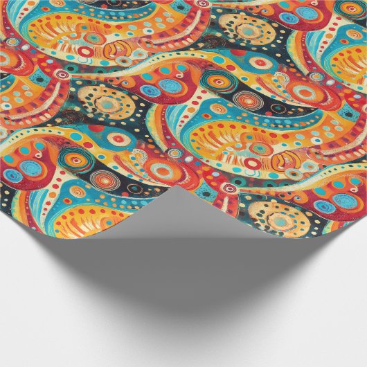 旋回鮮やからせん状と幾何はっきりしたデザイン ラッピングペーパー (角)