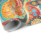 旋回鮮やからせん状と幾何はっきりしたデザイン ラッピングペーパー (ロールコーナー)