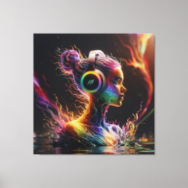 旋回鮮やかパター絵を描ンのある3D水 キャンバスプリント