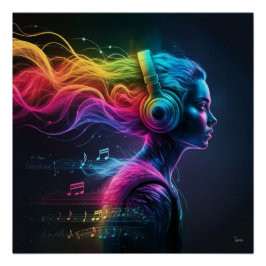 旋回鮮やかパター絵を描ンのある3D水 ポスター